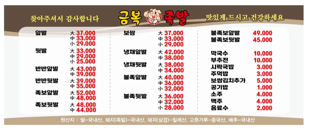 금복족발 대표 이미지