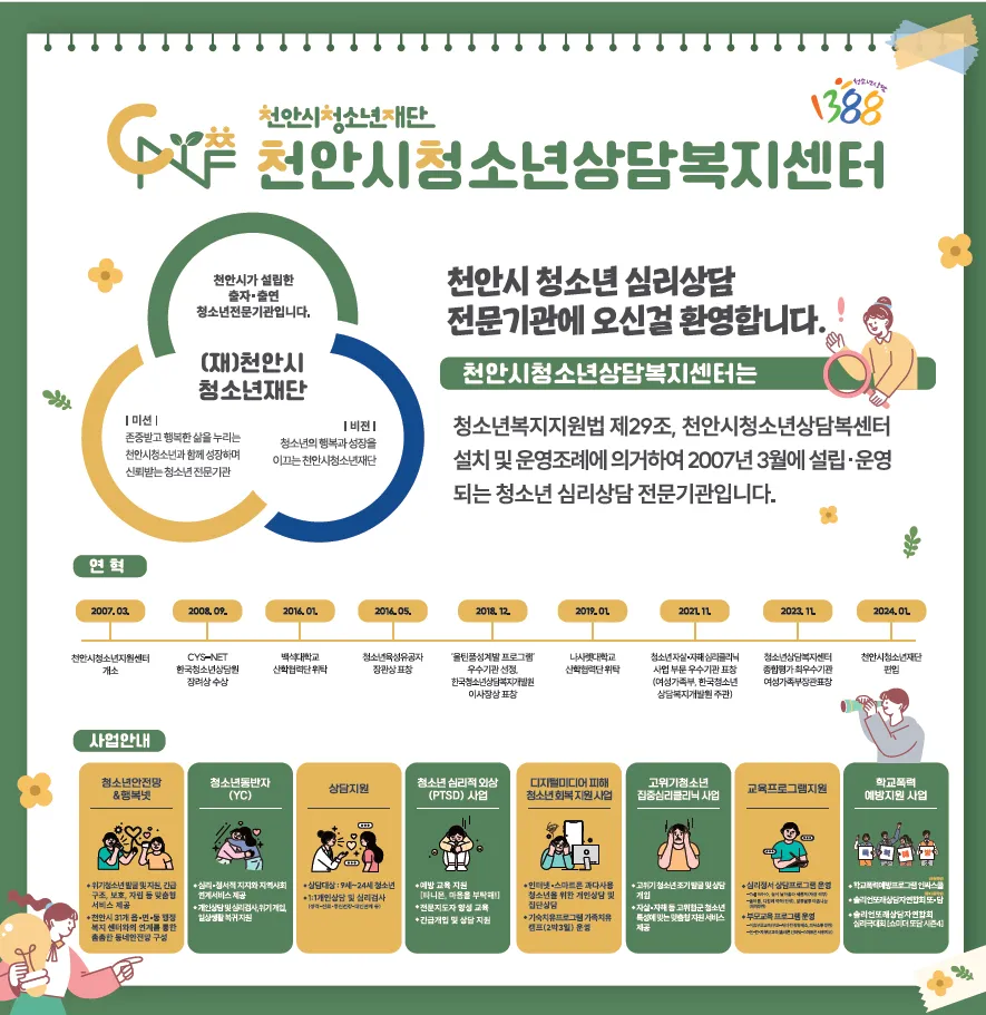 천안시청소년상담복지센터 대표 이미지